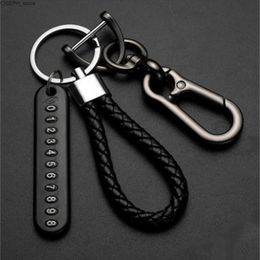 Key Rings Anti-Lost Car Key Pendant Split Rings Keychain Phone Number Card Keyring Auto Vehicle Lobster Clasp Key Chain Car Accessories J230427