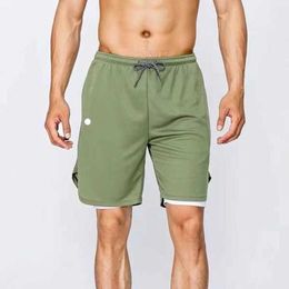 Männer Yoga Sport Lulus Short Quick Dry Shorts Double Layer Handy Lässig Laufen Gym Jogger Panty35m