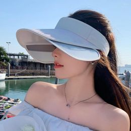 Wide Brim Hats Stylish Women Sun Hat Face Protection Sunshade Lady Outdoor Trip