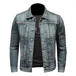 Men's Jackets Man's Moto Racing Casual Denim Jacket Fashion Jean Coat Spring Autumn Outwear Cowboy Motorcycle