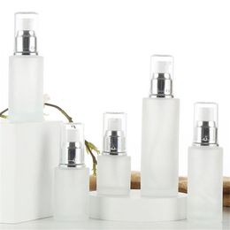 Frosted Glass Bottle Lotion Spray Pump Bottles Perfume Container Comestic Refillable Storage Packaging 20ml 30ml 40ml 50ml 60ml 80ml 10 Reob