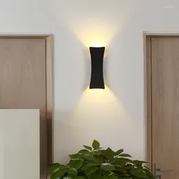 Wall Lamp Modern Small Balcony Corridor Bedroom Bedside For Home Black White Up Down Light Designer Hanging 220v