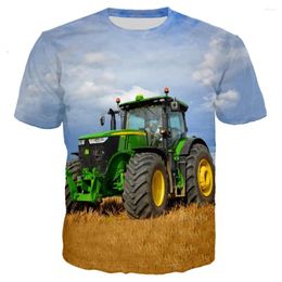 Men's T Shirts Car Tractor Truck 3D Print T-shirt Fashion Men O-Neck Short Sleeve Oversized Hip Hop Streetwear Kids Casual Tees Tops