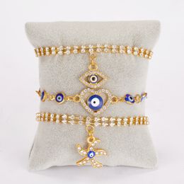 Elegant Design Tennis Chain Evil Eye Charm Bracelet Beautiful Jewelry for Women