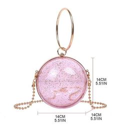 Evening Bags Round Ball Clear Purse Acrylic Box Clutch Bag Transparent Stadium Approved Crossbody Shoulder Handbag For Women & K5D2825