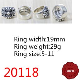 20118 Fashion Ring S925 Sterling Silver Cross Letter Handsome Personality Simple Couple European and American Finger Decoration