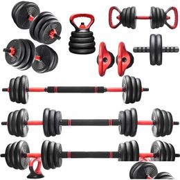 Dumbbells Barbell Kettlebell Set 10kg Adjustable Weights Home Gym Drop Delivery Sports Outdoors Fitness Supplies Equipments Dhjvc