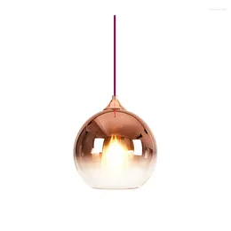 Pendant Lamps Nordic Gradient Glass Lights LOFT Living Room Restaurant Bedroom Bedside Bar Ball Lamp Interior Lighting Decor