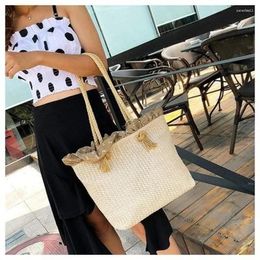 Shopping Bags 2023 Grass Woven Women's Bag Single Shoulder Handheld Korean Version Fresh And Sweet