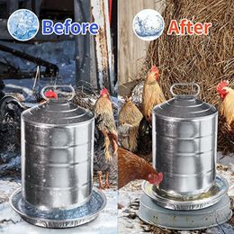 Nests Poultry Waterer Heated Base Durable Metal Chick Supplies Practical Chicken House Accessories Easy Operation GRSA889