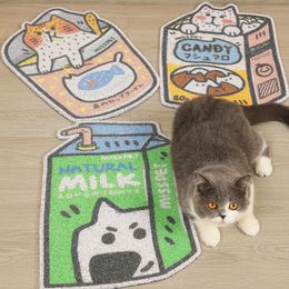 Mats Cat litter mat Japanese style tray mat Hand drawn cartoon Toilet mat Cat scratch pad One pad multipurpose mat for cats foot pad