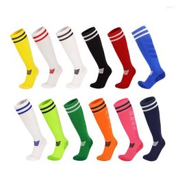 Sports Socks Professional Sport Men Football Stripe Breathable Bottom Of Towel Knee High Soccer Skateboarding GYM Adult Children