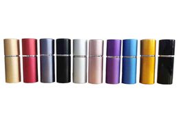 Mini 5ml Refillable Perfume Atomizer Bottle Party Favour Metal Shell Alcochol Spray Bottles Empty Cosmetic Liquid Container Glass L1856549