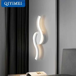 Wall Lamps New 2023 LED Wall Lamps For Aisle Bedside Table Bedroom Closets Indoor Lighting Wall Decor Wall Sconces Lamps White Fixtures Q231127