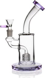 7 inch Purple Glass Water Pipe Bong Bubbler Hookah W/ Percolator Philtre Tobacco Bowl