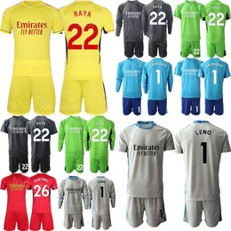 Club Team 23 24 Arsen Goalkeeper Soccer 1 Aaron Ramsdale Jersey Set Man Kids Long Sleeve GK 22 David Raya Leno David Seaman Football Shirt Kits Goalie Custom Name