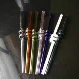 Glass Pipes Smoking Manufacture Hand-blown hookah Colorful spiral straight straw