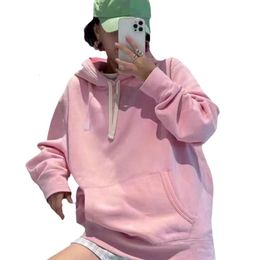 Ralphs Designer Laurens Hoodie Top Quality Embroidered Pony Logo Hoodie For Women's Lazy Style Loose Casual Pink Top Men And Women's Wear