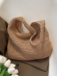 Evening Bags Hand Knitting Pack 2023 Fashion Design Large Capacity Single Shoulder Woven Bag Summer All-matched Women Handbag