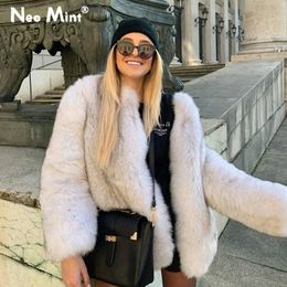 Women's Fur Faux Fur Luxury Brand Fashion Designer Fluffy Long Faux Fur Coat Women Winter Warm Fox Fur Jacket Chic Shaggy Hairy Outerwear 231127