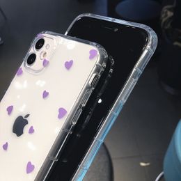 For iPhone 14 Case Clear Phone Case For iPhone 11 Case iPhone 13 15 12 14 Pro Max 13 Mini XS XR X 7 8 SE Soft Love Heart Cover