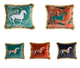 Luxury Retro Mural Pegasus Printed Pillow Cases Simple European Chinese Living Room Sofa Decorative Square Cushion Covers with tas4296958