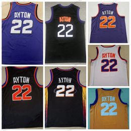 Mens 22 Deandre Ayton Basketball Jerseys Purple Black Shirts City White S-XXL