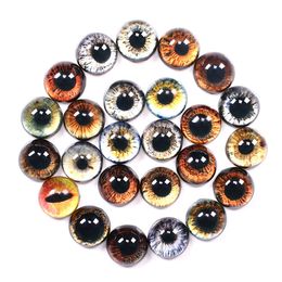 Doll Accessories 20 Pcs 8101214161820mm Doll Eyes Po Round Glass Cabochon Diy Flat Back Handmade Jewellery Findings 230427
