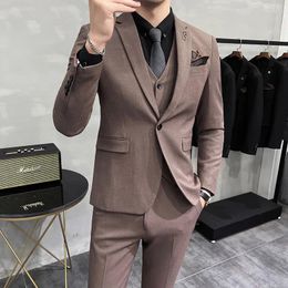 Men's Suits 2023 Winter Matte Fabric Tailored Suit Formal Clothes