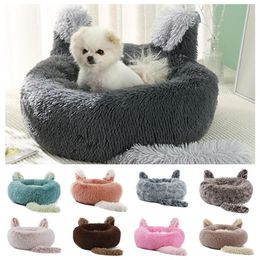 Mats New Cat Bed Rabbit Ears Pet House Warm Long Plush Dog Bed Cushion Kitten Lounger Cat Nest Soft Comfortable Mat Pet Accessories