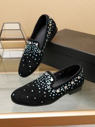 New 2023 Men's Dress Shoes Formal Wedding Flats Brand Designer Elegant Suit Fashion Party Slip On Casual Loafers Size 38-44