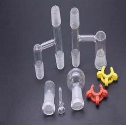 90 Degree 14mm 18mm male Female Reclaimer Glass Adapter with Glass Dome Nail and Jar Keck Clip for Glass Bongs Oil Rigs and Dab8496597