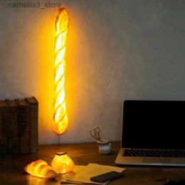 Wall Lamps Modern Simulation Bread Wall Lamp with Plug Nordic Baking Restaurant Cake Shop Dessert Coffee Atmosphere Resin Decorative Lamp Q231127
