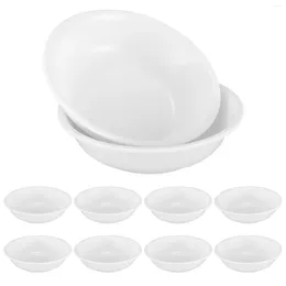 Plates Cabilock Plastic Sauce Dishes Dipping Bowls Seasoning Dish Saucer Appetiser For Restaurant Home (White)