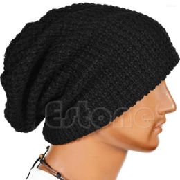 Berets Unisex Women Men Knit Baggy Beanie Beret Winter Warm Oversized Ski Cap Hat