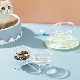 Feeding Drinking Bowls for Dogs Animals Feeding Cat Pet Glass Feeder And Drinker Rodent Food Elevated Best Selling Pet Supplies #P037