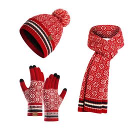 Hats Scarves Gloves Sets Designer Hats European And American Knitted Warm Woolen Three Piece Set Wholesale Retail Drop Delivery F Dhk9Q