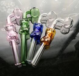 Glass Pipes Smoking Manufacture Hand-blown hookah Curved Soak Pot Smoking Set