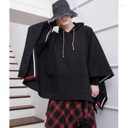 Men's Hoodies Male 2023 Spring Loose Ins Hooded Hong Kong Style Hip-hop Street Korean Version Cloak Shawl Bat Shirt