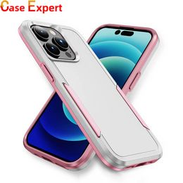 2 in 1 Hybrid Phone Cases Non-slip Armour Shockproof For iPhone 15 Plus Pro Max 14 Samsung S23 S24 Ultra A14 A54 5G Google Pixel 7 Pro Moto G Play 2023 TPU PC Back Cover