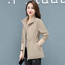 Women's Trench Coats Spring Autumn Coat Women 2023 Korean Zipper Pocket Mid-Long Overcoat Windbreaker Female Outerwear