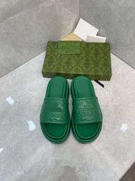 Women's sandals designer slippers thick bottom embroidery print Makaron summer beach flip-flops sandals 35-42
