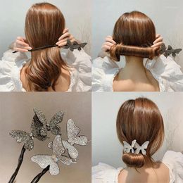 Hair Clips Korean Elegant Butterfly Hairpin Women Fashion Lazy Curl Ball Head Modelling Tool Braided Curler Accessories