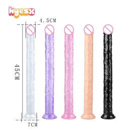 Sex Toy Massager 45cm Long Anal Plug Dildo Soft Tpe Penis Buttplug with Suction Cup Prostate Adult Female Vagina Toys for Woman Men Gay