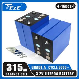 4-16PCS 310AH 315AH LifePO4 battery A-grade iron phosphate solar cell DIY 12V 24V 48V RV electric vehicle ship home energy TAX free of charge