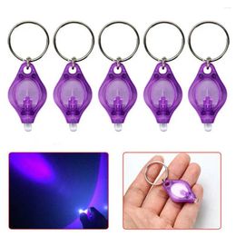 Party Favor LOGO Print 1100 Mini Keychain Light LED UV Torch Key Lamp Button Battery FlashlightsTorch Ultraviolet