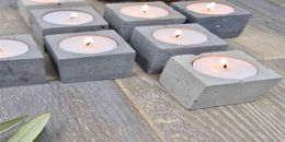 Concrete tealight Holder Moulds Candlestick Silicone for Cement DIY Vessel 2107228218193