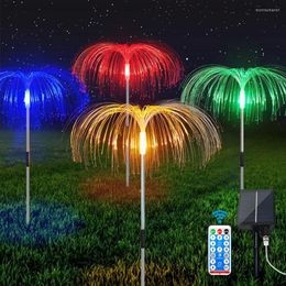 1to4/5 Solar Firework Lights Outdoor Garden Jellyfish 7 Colours Changing Flower Waterproof Pathway Yard