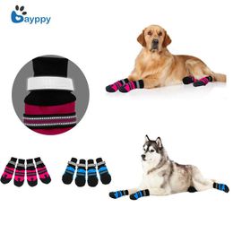 Shoes 4pcs Waterproof Pet Dog Shoes Antislip Warm Reflective Pet Boots Paw Protector For Small Medium Large Dogs Chihuahua Labrador