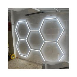 Light Bars Working Lights 2.1X Factory Supplier High Quality 6500K Hexagon Garage For The Car Showroom Detailing Barber Shop Drop Deli Otb5X